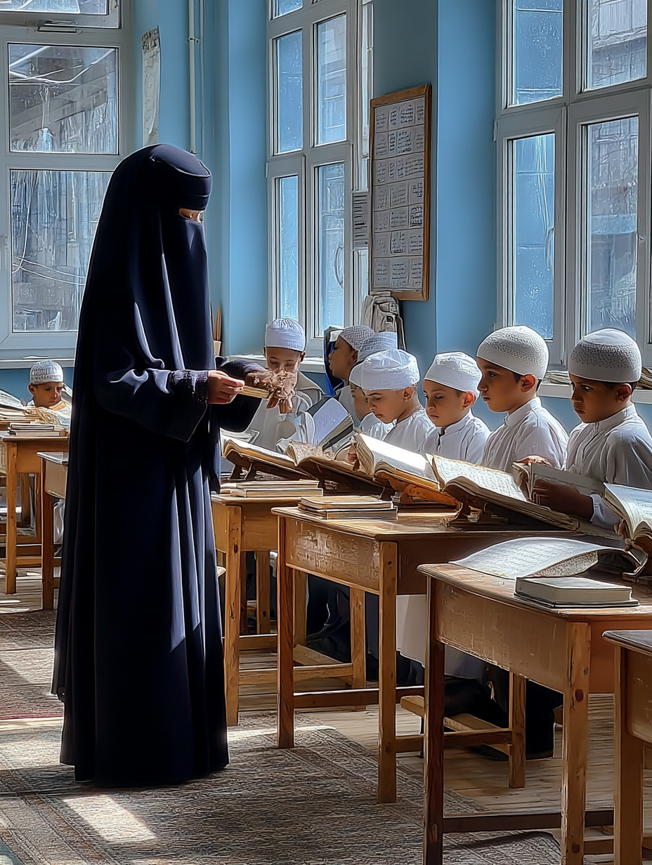 ครูดูแลนักเรียนอย่างใกล้ชิด